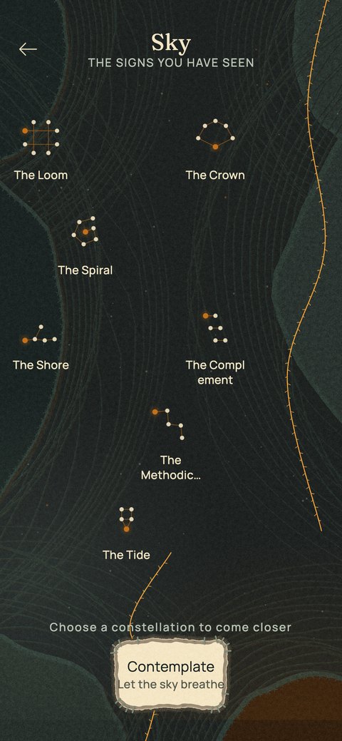 The sky of signs in Losela, with its constellations