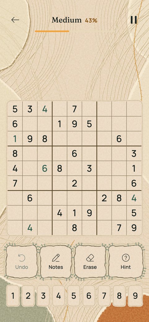 The Losela sudoku board on kraft paper